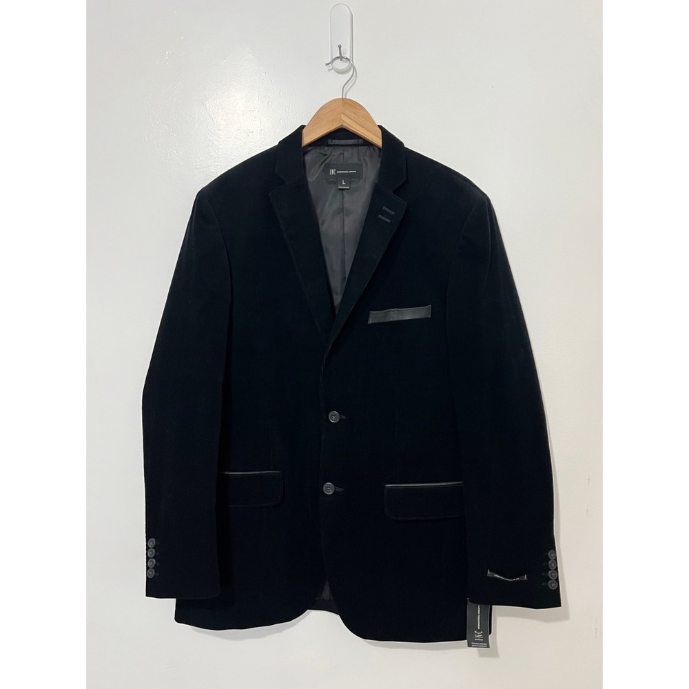 INC Men's Black Velvet Corduroy Suit Blazer‎ Size Large